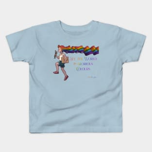 Mili Fay’s Rainbow Girl: See the World in glorious Colours Kids T-Shirt